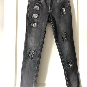 NWT Joseph Ribcoff Black Embellished Jeans